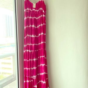 Tie-dye print maxi sundress